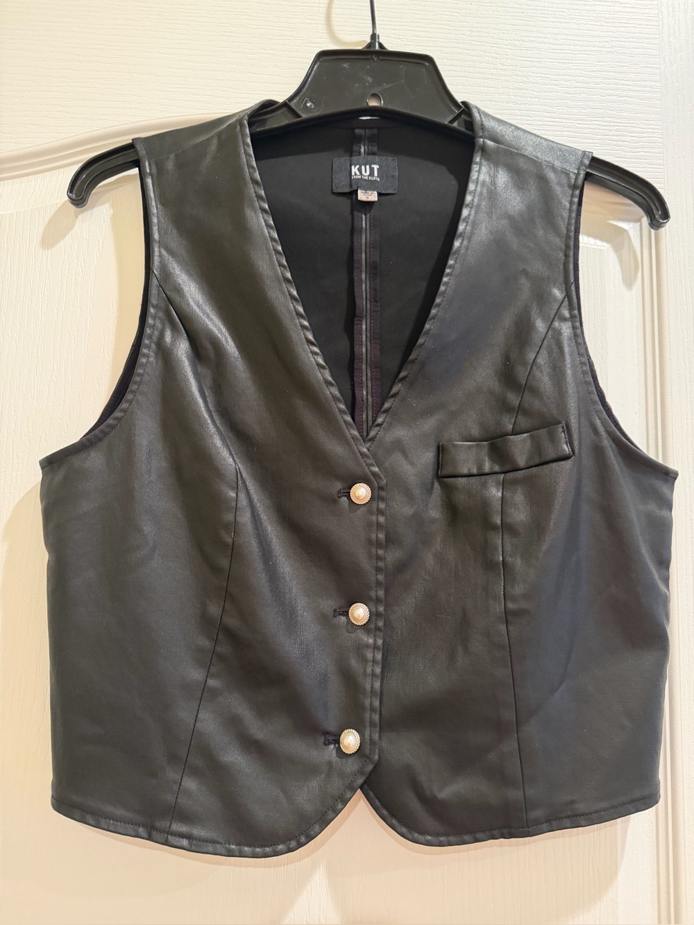 Kut from the Kloth Black Faux Leather Vest